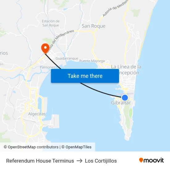 Referendum House Terminus to Los Cortijillos map