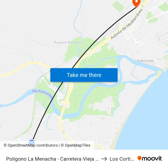Polígono La Menacha - Carretera Vieja Los Barrios to Los Cortijillos map