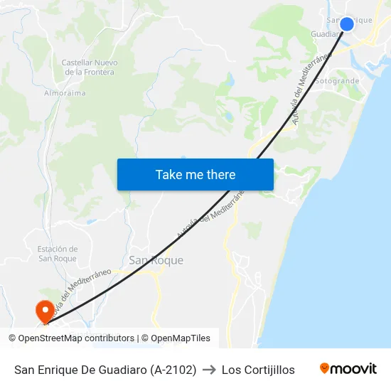 San Enrique De Guadiaro (A-2102) to Los Cortijillos map