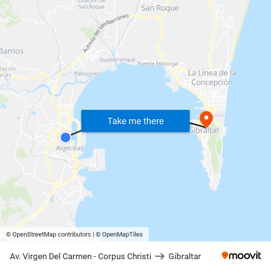 Av. Virgen Del Carmen - Corpus Christi to Gibraltar map