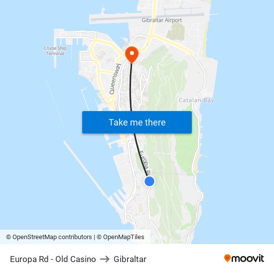 Europa Rd - Old Casino to Gibraltar map