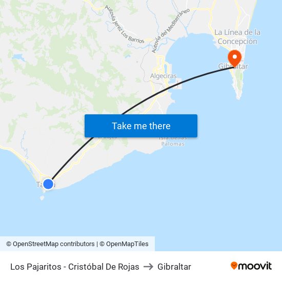 Los Pajaritos - Cristóbal De Rojas to Gibraltar map