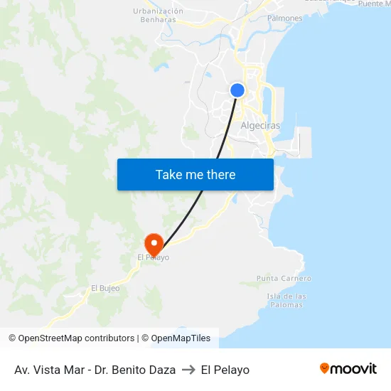 Av. Vista Mar - Dr. Benito Daza to El Pelayo map