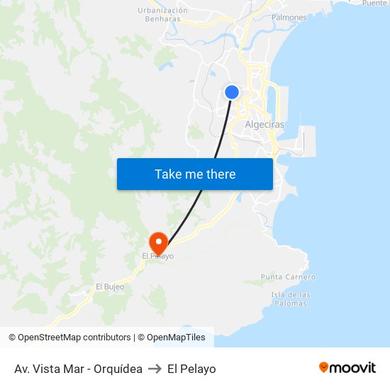 Av. Vista Mar - Orquídea to El Pelayo map