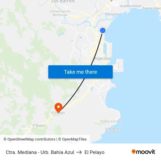 Ctra. Mediana - Urb. Bahía Azul to El Pelayo map