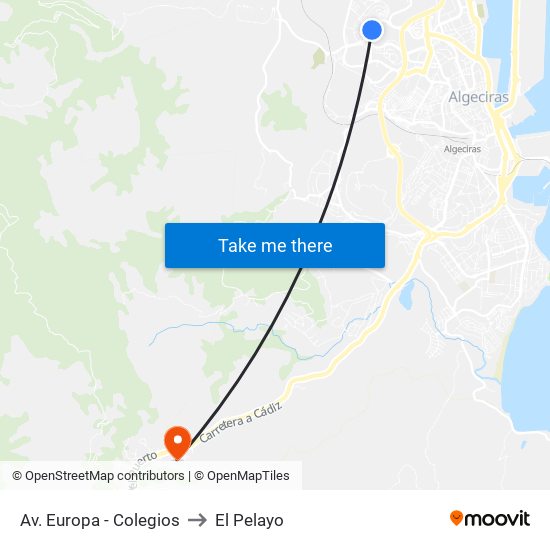 Av. Europa - Colegios to El Pelayo map