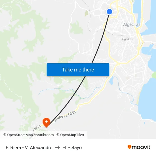 F. Riera - V. Aleixandre to El Pelayo map