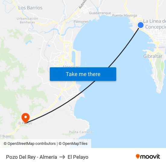 Pozo Del Rey - Almería to El Pelayo map