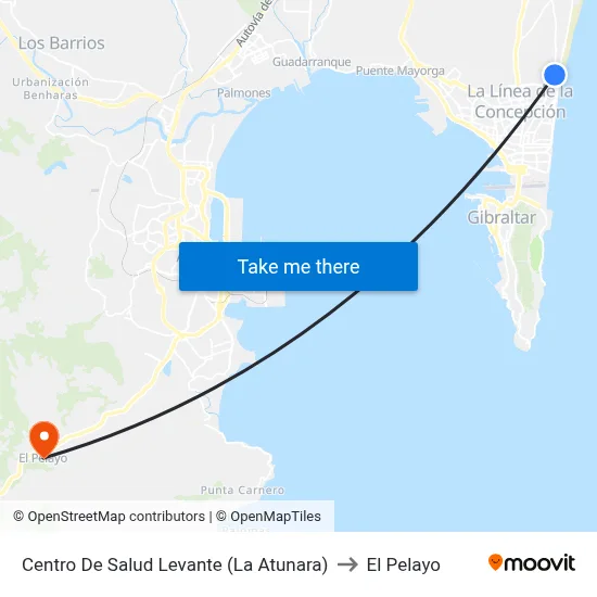 Centro De Salud Levante (La Atunara) to El Pelayo map
