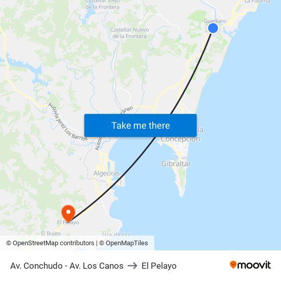 Av. Conchudo - Av. Los Canos to El Pelayo map