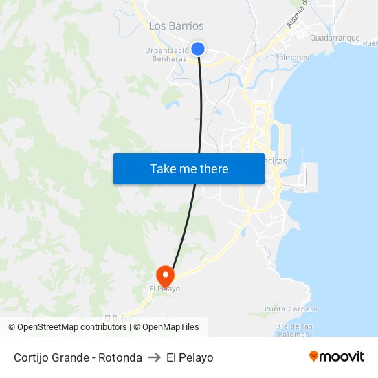 Cortijo Grande - Rotonda to El Pelayo map