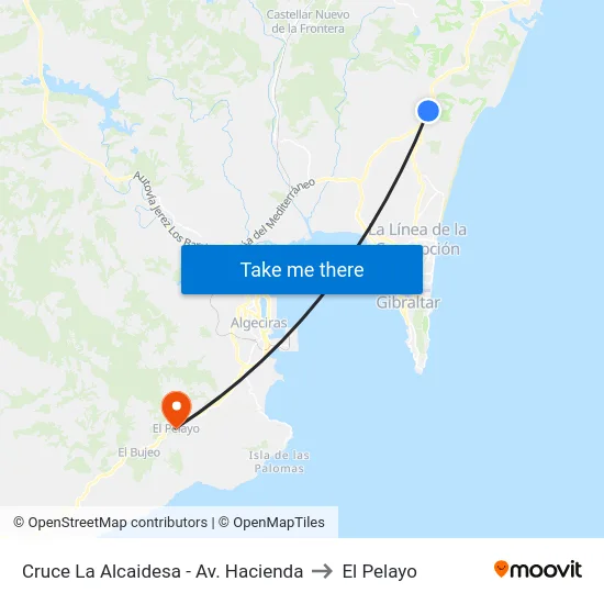 Cruce La Alcaidesa - Av. Hacienda to El Pelayo map