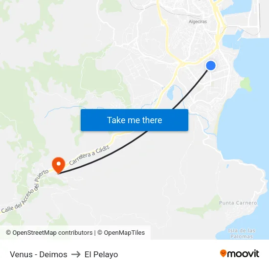 Venus - Deimos to El Pelayo map