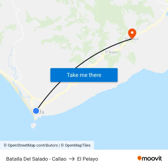 Batalla Del Salado - Callao to El Pelayo map