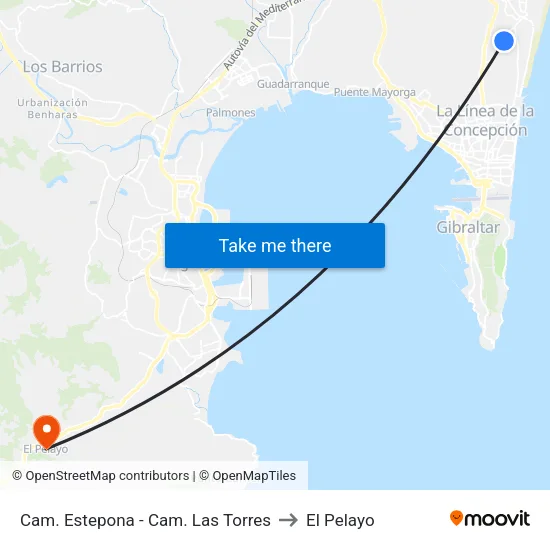 Cam. Estepona - Cam. Las Torres to El Pelayo map