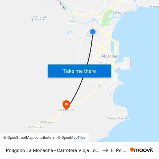 Polígono La Menacha - Carretera Vieja Los Barrios to El Pelayo map