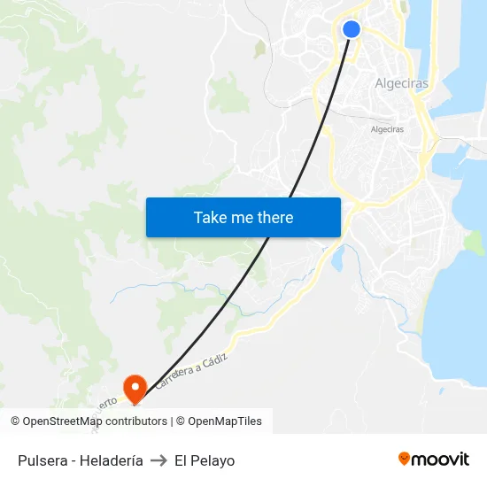 Pulsera - Heladería to El Pelayo map