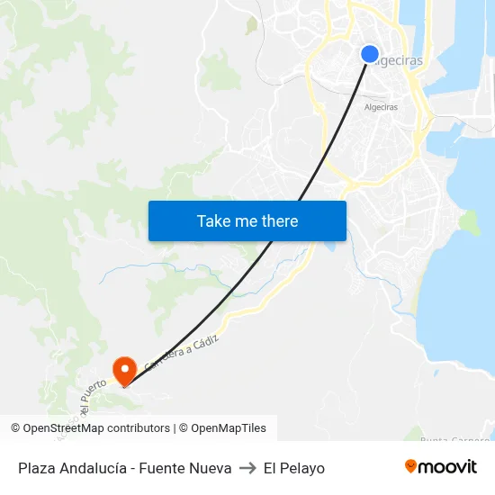 Plaza Andalucía - Fuente Nueva to El Pelayo map