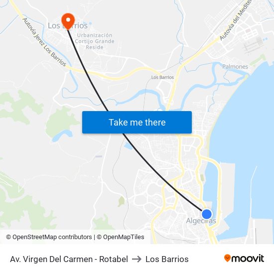 Av. Virgen Del Carmen - Rotabel to Los Barrios map