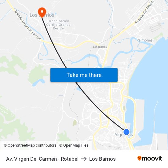 Avda. Virgen Del Carmen - Rotabel to Los Barrios map