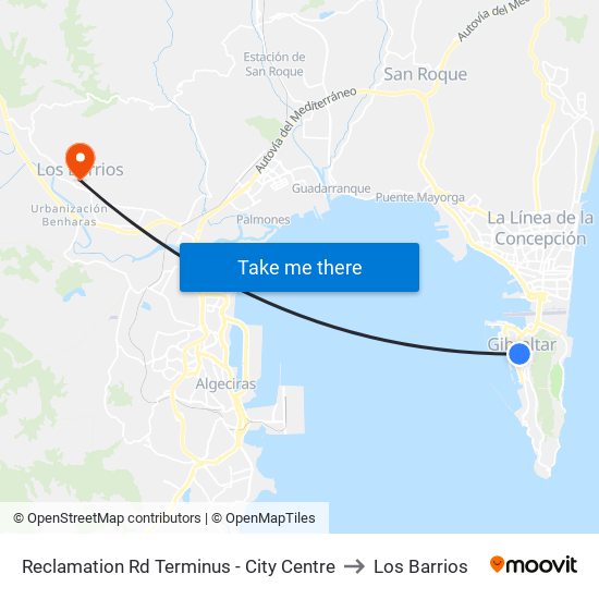 Reclamation Rd Terminus - City Centre to Los Barrios map