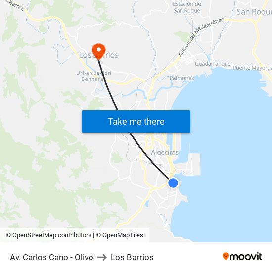 Av. Carlos Cano - Olivo to Los Barrios map
