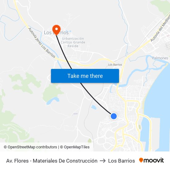 Av. Flores - Materiales De Construcción to Los Barrios map