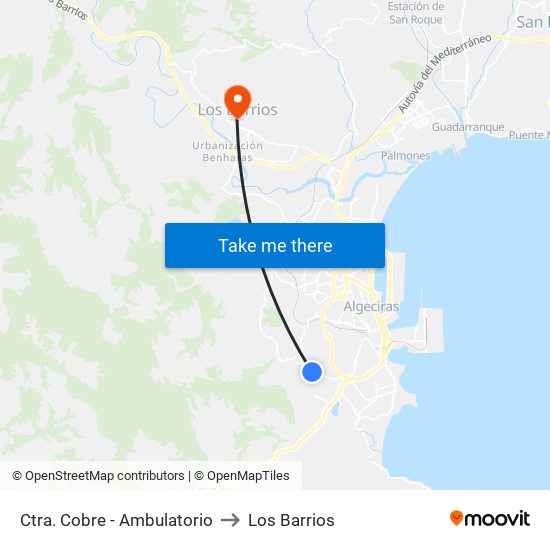 Ctra. Cobre - Ambulatorio to Los Barrios map