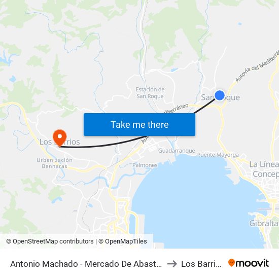 Antonio Machado - Mercado De Abastos to Los Barrios map