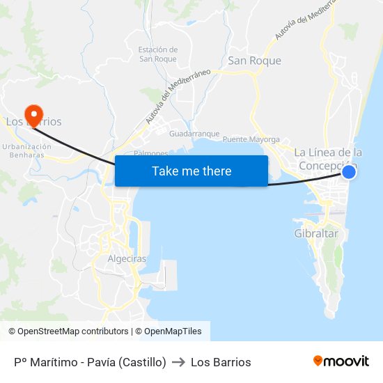 Pº Marítimo - Pavía (Castillo) to Los Barrios map