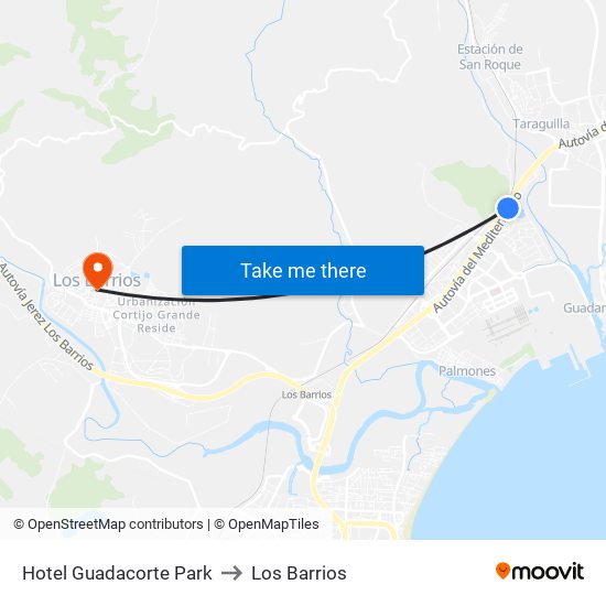 Hotel Guadacorte Park to Los Barrios map