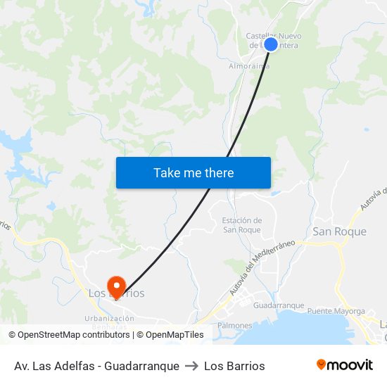 Av. Las Adelfas - Guadarranque to Los Barrios map