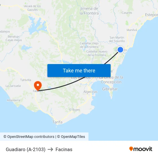 Guadiaro (A-2103) to Facinas map