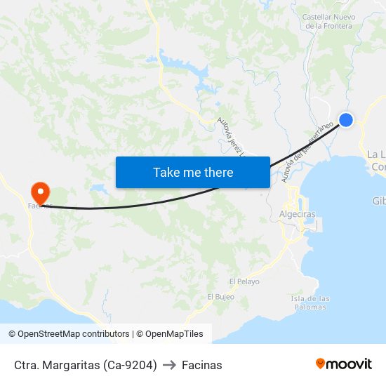 Ctra. Margaritas (Ca-9204) to Facinas map