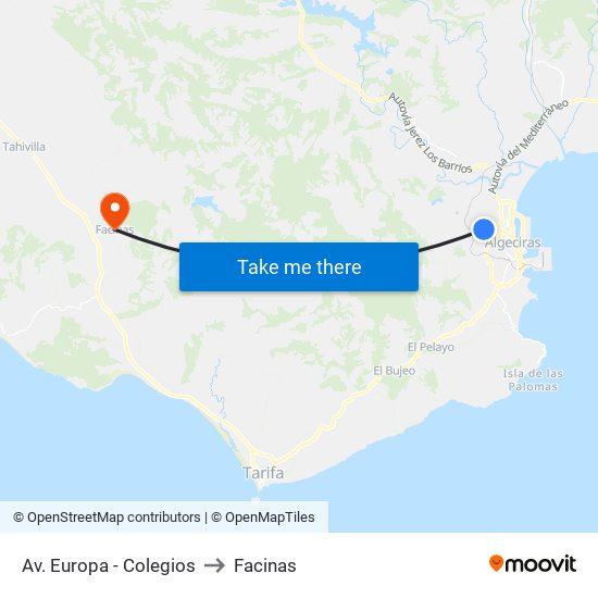 Av. Europa - Colegios to Facinas map