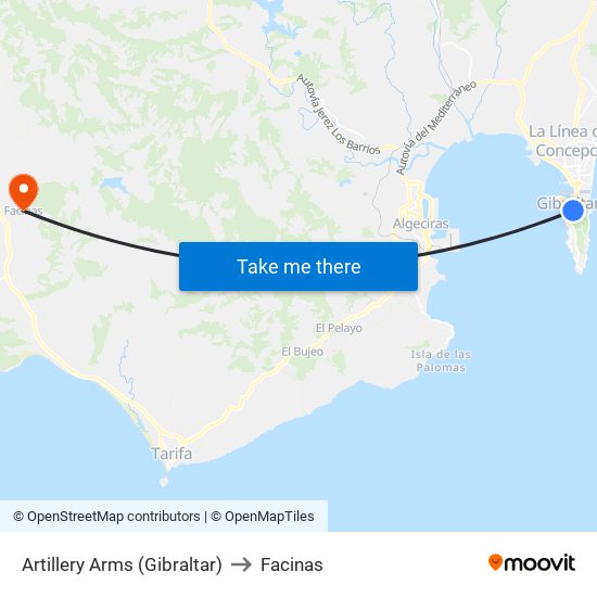Artillery Arms (Gibraltar) to Facinas map
