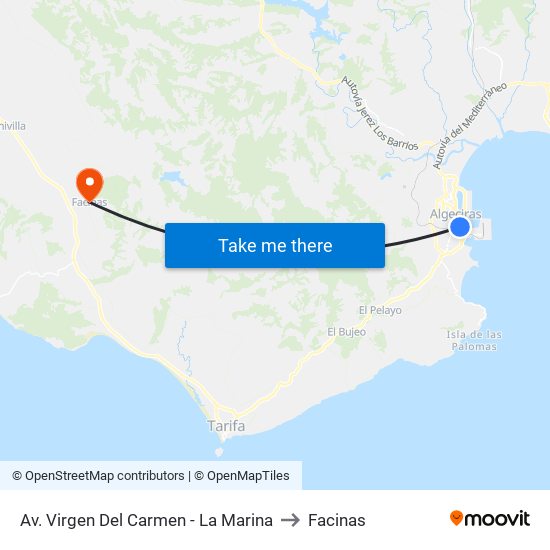 Av. Virgen Del Carmen - La Marina to Facinas map