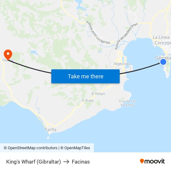 King's Wharf (Gibraltar) to Facinas map