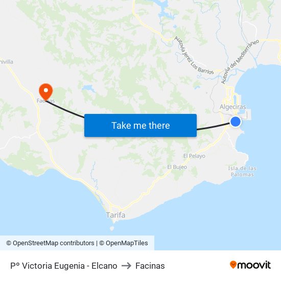 Pº Victoria Eugenia - Elcano to Facinas map