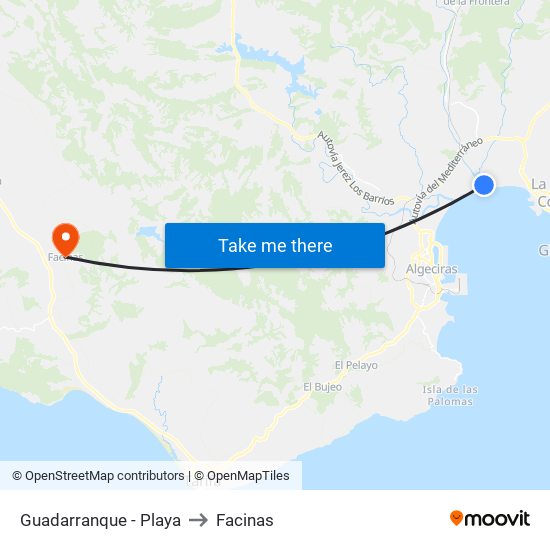 Guadarranque - Playa to Facinas map