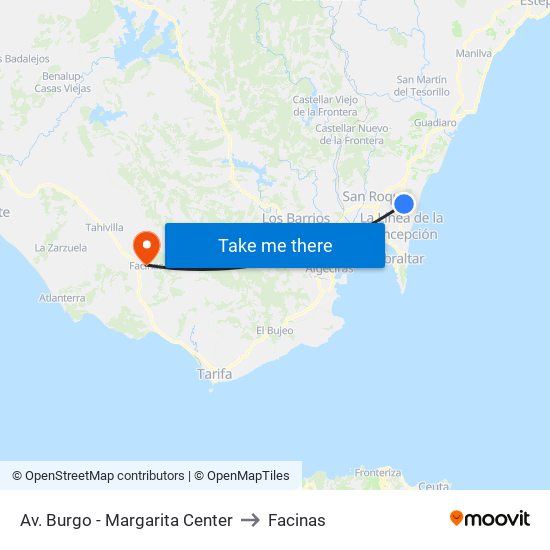 Av. Burgo - Margarita Center to Facinas map