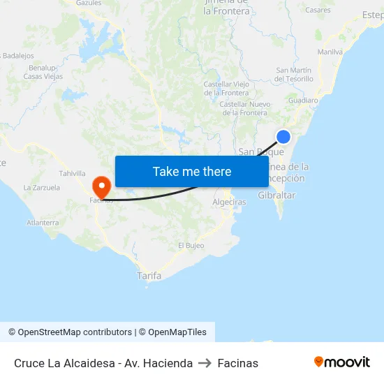 Cruce La Alcaidesa - Av. Hacienda to Facinas map
