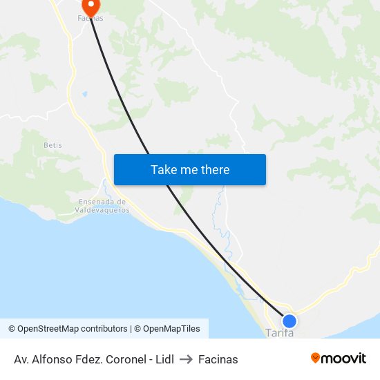 Av. Alfonso Fdez. Coronel - Lidl to Facinas map