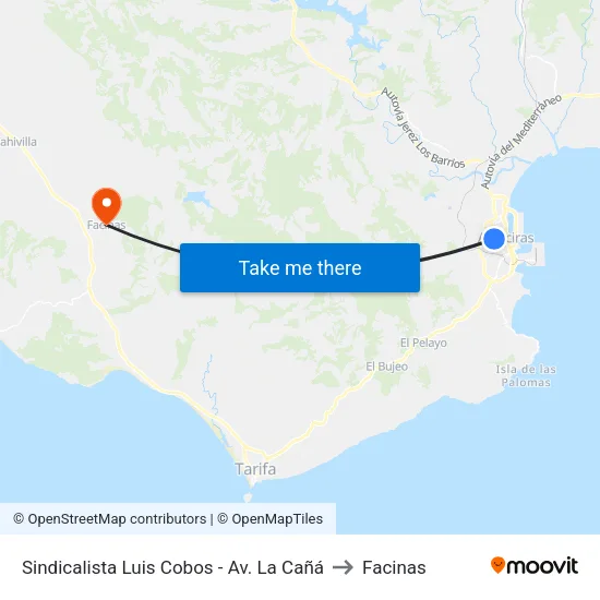 Sindicalista Luis Cobos - Av. La Cañá to Facinas map