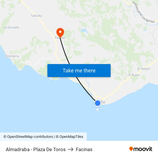Almadraba - Plaza De Toros to Facinas map