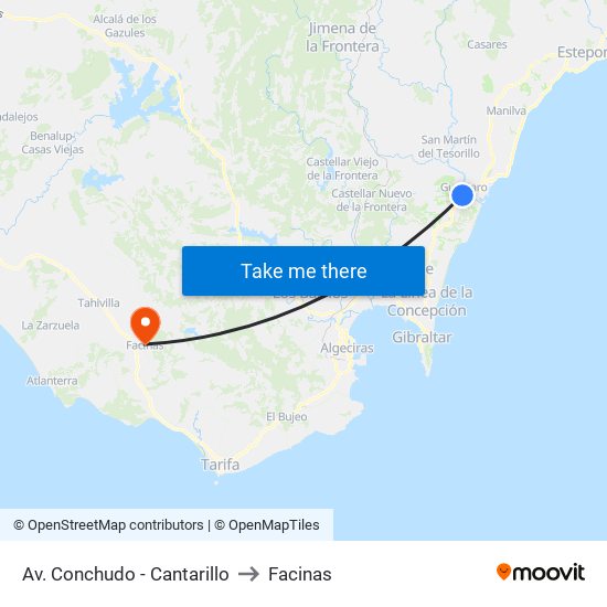 Av. Conchudo - Cantarillo to Facinas map