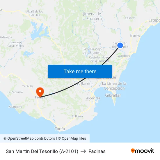 San Martín Del Tesorillo (A-2101) to Facinas map