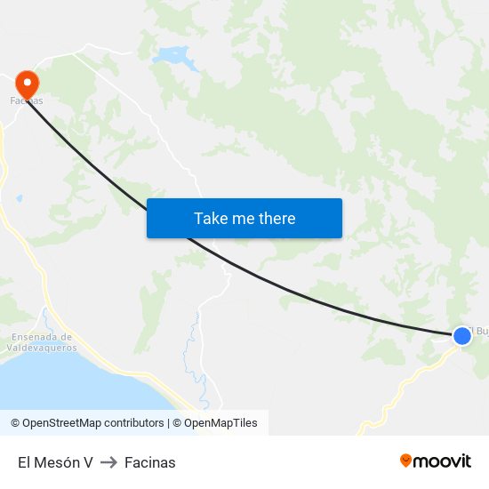 El Mesón V to Facinas map