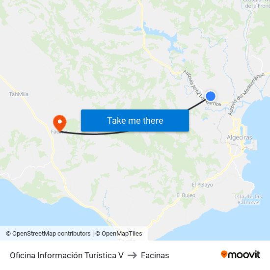 Oficina Información Turística V to Facinas map
