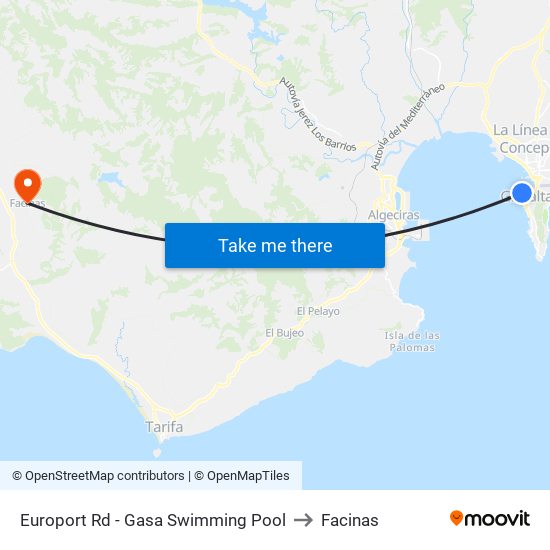 Europort Rd - Gasa Swimming Pool to Facinas map